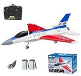 Remote Control Airplane RC Plane F16 Falcon Fighter Jet with LED Lights - 2 Channel Battery Powered Gift Toys - Radio Control Airplanes for Adults and Kids 14+ - with 2 Batteries