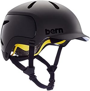 Bern Watts 2.0 Adult Bicycle Helmet, Brim Style MIPS Skateboard Helmet, MIPS Rotational Impact Protection, Large Matte Black Adult Bike Helmet, Adjustable Skateboard Helmet, Ski Helmet, Skating Helmet