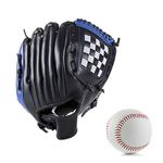 Wonninek Baseball Glove 11.5 inch Soft Solid PU Leather Thickening Pitcher Softball Gloves for Kids Teens Adult Professional Baseball Mitt Catching (Blue, 11.5 inch)