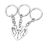 Sister Keychains for 3 Sisters Gifts Big Sis Mid Sis Lil Sis Matching Heart Keychain Set Sister Jewelry Christmas Gifts Birthday Gifts (Style 02)