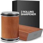 TURBID Rolling Knife Sharpener Professional with 15° & 20° Angle Sharpening Kit for Kitchen & Pocket Knives, Razor-Sharp Edge Diamond & Ceramic Discs Magnetic Angles Safe (Set of 2)