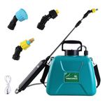 Wadoy Electric Weed Sprayer - 1.35 Gallon Battery Powered Garden Sprayer with 3 Nozzles & Telescopic Wand | USB Rechargeable, 2400mAh, 3-Hour Runtime | Ideal for Lawn, Herbicide, Cleaning (5L)