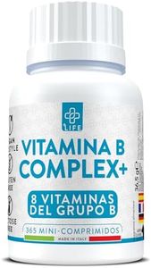 Vitamina B Complex 365 Comprimidos Piulife® 1 Año De Complejo B Dosis Alta Con Vitamina B6, B1, B2, B3 Niacina, B5, B7 Biotina, Vitamina B12 Y Acido Folico B9, Fatiga, Piel Y Sistema Inmunitario