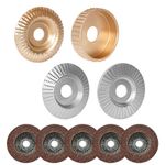 LAMPTOP 9PCS Wood Carving Disc Set, Carbide Grinding Wheel Disc for 4" or 4 1/2" Angle Grinder with 5/8" Arbor, Grinder Disc Wheel Attachments for Woodworking Shaping Cutting Carving Sanding Polishing