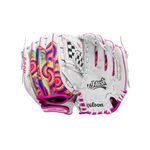 Wilson 2024 A440™ Flash™ 11.5” Youth Infield Fastpitch Softball Glove - Right Hand Throw, White/Pink/Tie Dye