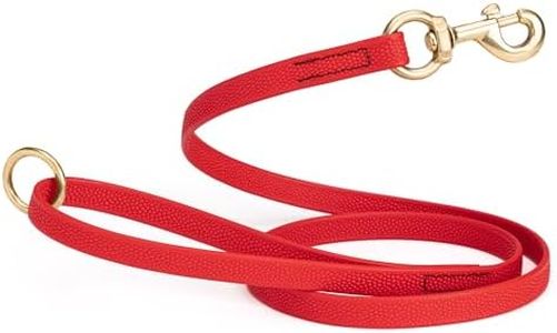 Viper Biothane Dog Leash with No-Slip Pebble Emboss - Waterproof Dog Lead for Training, Beach, Hiking - Great for Play, Camping, or Backyard - Solid Brass Hardware, 5 ft, Cherry Red