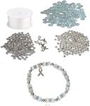 Hidden Hollow Beads DIY Craft Kit, Everything To Make Cancer Awareness Bracelets, Uses Stretch Cord, For Fundraising and Gifts (Brain Cancer - Grey - Makes 5), Brain Cancer - Grey - Makes 5, Stretch cord and beads