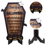 Halloween Advent Calendar, Funny Wooden Coffins Ghosts Pumpkins Countdown for Home Office Classroom Decorations, DIY Novelty Handmade Desk Centerpieces Craft for Table Ornament Gifts