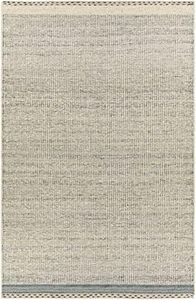 BoutiqueRugs Gray Solid Transitional 10x14 Large Area Rug Wool Hand Woven Flatweave Charcoal Cream Denim Beige Traditional Dalaoig Great Room Open Concept Master Bedroom Large Dining Room Non-Shedding
