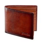 Mandiva Wallet for Men-Genuine Leather RFID Blocking Bifold Stylish Wallet With 2 ID Window, Camel, Minimalist