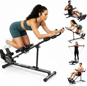 Durafit91™ Scullos Rowing Machine with AB Trainer | Home Gym Fitness Equipment | 150 Kg Capacity | LCD Display