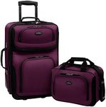 Travelers Choice US Traveler Rio Expandable Carry-On Luggage Set, One Size, 2-Piece (Purple)