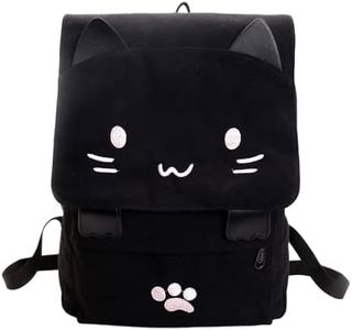 Kawaii Backpack Cat Cute Aesthetic Kitty Anime Meow Animal School Supplies Japanese Bookbag Black Large Capacity, Pink Cat, Large, Daypack Backpacks