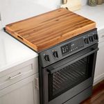 TIDITA Stove Top Covers for Electric Stove - Acacia Wood Noodle Board for Gas Stovetop - Stove Top Covers for Gas Burners - Wooden Kitchen Sink Cover for Counter Space & Tray (Acacia)