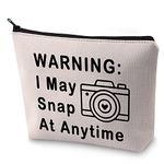 BLUPARK Funny Photography Gift Photographer Makeup Bag I May Snap At Anytime Cosmetic Bag for Photograph Lover, I May Snap At Anytime