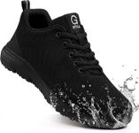 Steel Toe Shoes for Men Non Slip Work Shoes for Men Waterproof Safety Shoes Lightweight Breathable Steel Toe Sneakers Comfortable Indestructible Work Steel Tennis Toe Shoes Size 10