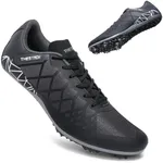 THESTRON Professional Spikes Track & Field Shoes for Men Women Kids Breathable Racing Jumping Sprint Running Sneakers Black Grey