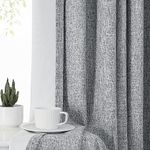 Dark Gray Pinch Pleat Blackout Curtain Panels with Full Blackout Liner Linen Texture Thermal Insulated Window Treatment Drapes with Back Tab for Living Room Bedroom with 9 Hooks, 40"x63"x2