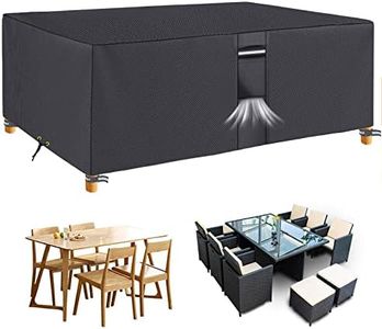 RICHIE Garden Furniture Covers Waterproof Garden Table Covers Waterproof Outdoor Patio Cover 250x200x80cm Covers for Garden Furniture Waterproof 600D Oxford PVC Coating Outdoor Furniture Cover, Gray