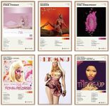 ETULLE Nicki Rapper Minaj Poster Album Cover Posters for Room Aesthetic HD Bedroom Music Decor Art Set of 6, 8in x 12in, Unframed