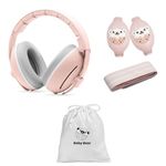 Baby Ear Defender 2-in-1 for Babies and Toddlers up to 4 Years,CE & EN71 Certified - Adjustable Noise Reduction Earmuffs,Comfortable Baby Headphones Against Hearing Damage & Improves Sleep (Pink)