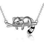 YAFEINI Red Panda Gifts Necklace Sterling Silver Red Panda Pendant Necklaces Cute Animal Jewellery for Women Girls