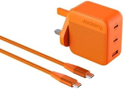 Jackery 102W GaN 3-Port Fast Charger, Dual 100W USB-C & 18W USB-A Ports, Quick Charging with PD3.0, PPS, QC4.0, Compatible Explorer 100Plus/240V2/300Plus