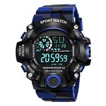 Acnos Premium Brand - A Digital Watch Shockproof Multi-Functional Automatic Blue Color Army Strap Waterproof Digital Sports Watch For Men's Kids Watch For Boys Watch For Men Pack Of 1 - Polyurethane