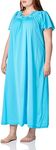 Shadowline Women's Petals 53 inch Short Flutter Sleeve Long Gown, Turquoise, Small