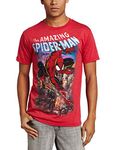 Marvel Spiderman Men's Spiderscene T-Shirt, Red Heather, Large