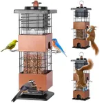 Bird Feeder Squirrel Proof for Outdoors Hanging, 2.5LBS Metal Bird Feeder with Bilateral Weight-Activated, Large Capacity Outdoor Bird Feeders for Blue Jay Cardinal Sparrow Finch