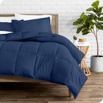 Ivy Union King/Cal King Comforter - Easy Care Ultra-Soft Microfiber - King/California King Size - All Season Warmth - Bedding Comforter (King/Cal King, Dark Blue)