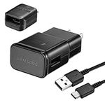 Adaptive Fast Charging Wall Charger Adapter for Samsung Galaxy S9 S8 S9 Plus Note 9 - Bundled with UrbanX Type C Cable Cord - 4ft (1.3m) and OTG Adapter - Fast Charging Kit - 3 Items - Black