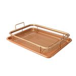 Maison & White Copper Crisping Basket & Baking Tray Set, Non-Stick, 2-Piece, 32cm x 22.5cm x 8cm, Dishwasher Safe, Kitchen Crisping Set