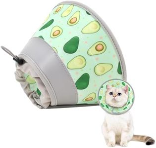 GoGoPaw Cat Cone Collar Soft to Stop Licking, Adjustable, Foldable Lightweight Kitten Cones After Surgery Recovery for Cats & Kittens, Cat Cone Alternative (Avocado Green, M)