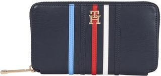 Tommy Hilfiger, Women, Iconic Tommy Large Za Corp, Wallets, Blue, One Size