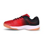 Nivia HY-Court 2.0 Badminton Shoe for Mens | Rubber Sole Shoes with Upper Mesh for Sports, Badminton, Volleyball, Squash, Table Tennis, Nonmarking Sole (Red/Black) Size - UK-9