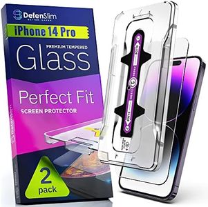 Defenslim iPhone 14 PRO Screen Protector [2-Pack] with Easy Auto-Align Install Kit - Tempered Glass for iPhone 14 PRO (6,1") - New Glass with Your Next Phone