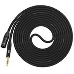 LyxPro - 3.0m - XLR Male to 1/4" TRS Star Quad Microphone Cable for High End Quality and Sound Clarity, Extreme Low Noise – Black