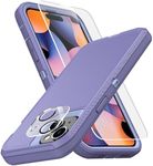 MXX Heavy Duty Made for iPhone 15 Plus Case with Tempered Glass Screen, Camera Lens Protector 3-Layer Full Body Protection - Shockproof Dustproof Cover for 15 Plus Phone Case 6.7" (Light Purple)