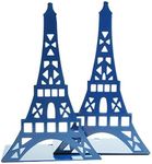 Winterworm Stylish Modern Paris Eiffel Tower Metal Decorative Bookend Book End Book Organizer for Library School Office Home Desk Study Gift(Blue)