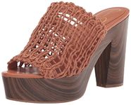 Jessica Simpson Women's Shelbie Block Heel Platform Mule Heeled Sandal, Ginger Cookie, 5