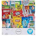 Snack Box Variety Pack Care Package (40 Count) Adults, Men, Women, College Student, Kids, Easter Gift Basket, Assorted Snackbox, Office Sampler, Candy Food Cookies Chips Arrangement