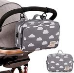Travel Diaper Bag, Baby Stroller Organizer Multipurpose Baby Bag Waterproof Diaper Tote Bag for Boys Girls (Cloud)