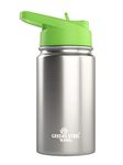 Kids Water Bottle - 350ml, Stainless | Leak Proof with Straw & Handle | 12 Cold | Insulated, Double Wall Stainless Steel | Easy Sip Toddler Cup | Child's Flask | Eco Friendly