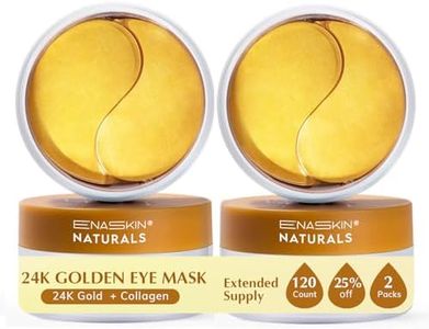 Enaskin Naturals Under Eye Patches for Dark Circles: 60 Pairs 24K Gold Eye Gels Mask - Reduce Wrinkles Puffy & Bags - Skin Treatment Pads - Anti Aging Moisturizer For Women (Gold 2 Pack)