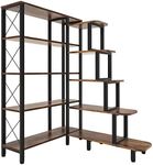 PONROL Large Corner Bookshelf Bookc