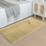 Luxe Home Ruffle Bath Mat Rabbit Fur 1000 Gsm Bathroom Door Foot Mats Anti Skid Water Absorbent Easy Machine Washable Rug for Entrance | Kitchen Floor | 60 X 90 Cm | Gold | Pack of 1