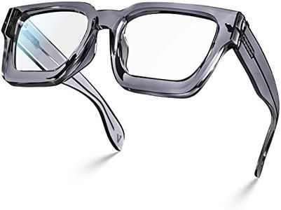 VISOONE Blue Light Blocking Glasses with TR90 Rectangle Frame and Chic Preppy Look for Women Men RIVER