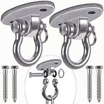 Besthouse Set of 2 Permanent Antirust Stainless Steel 304 Heavy Duty Swing Hangers, 180° Swing, Yoga Hammock Chair Sandbag, Swing Sets，900kg Capacity